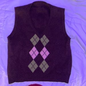 brown sweater vest